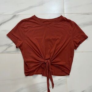 Lululemon tie up crop top - copper orange